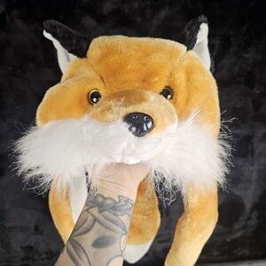 Plush Fox Dog Toy - Orange and White